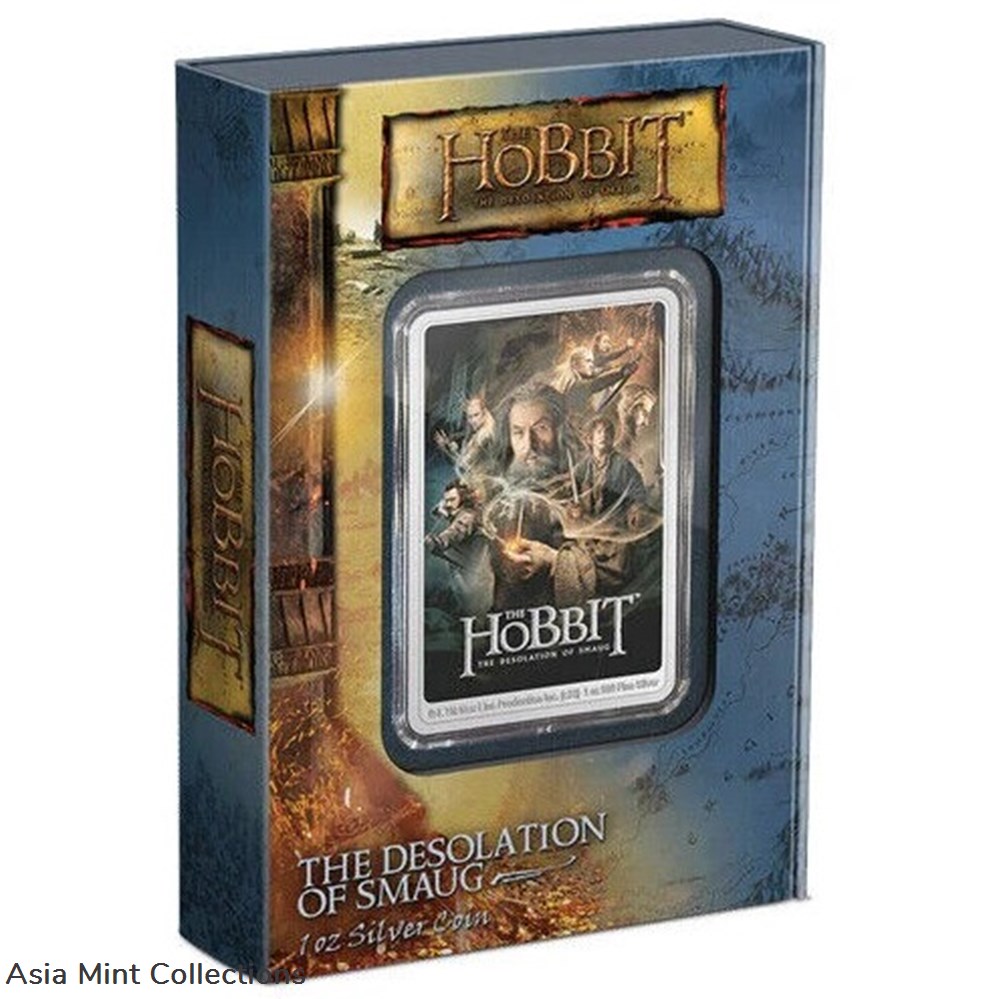 2023 Niue The Hobbit Desolation of Smaug 1oz Silver Colorized Proof Poster Coin 3 coins ingots bullion 2023 niue the hobbit desolation of smaug 1oz silver colorized proof poster coin