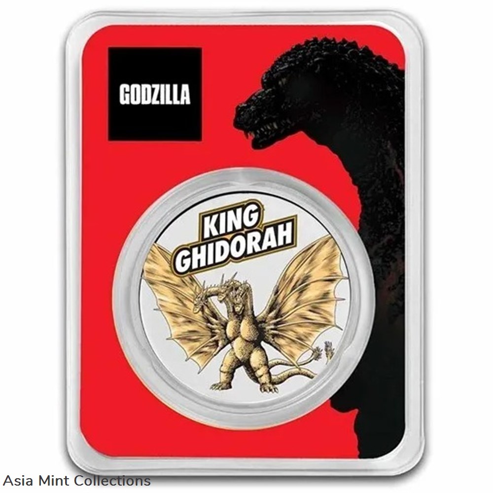 2023 - King Ghidorah Godzilla Silver Coin Color 1 Oz 999 Niue $2 ST/BU coins ingots bullion 2023 king ghidorah godzilla silver coin color 1 oz 999 niue 2 st bu