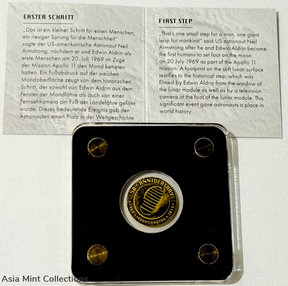 2019 - Coin | Coin 50th Moon Landing Fine Gold 999/1000 | Fine Gold 999/1000 2 coins ingots bullion 2019 coin coin 50th moon landing fine gold 999 1000 fine gold 999 1000