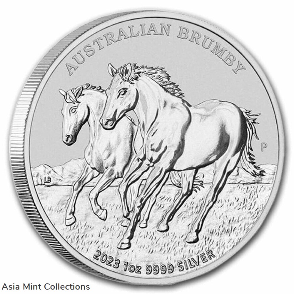 2023 - Australian Brumby Australia $1 Oz Silver 9999 ST/BU coins ingots bullion coin 2023 australian brumby australia 1 oz silver 9999 st bu