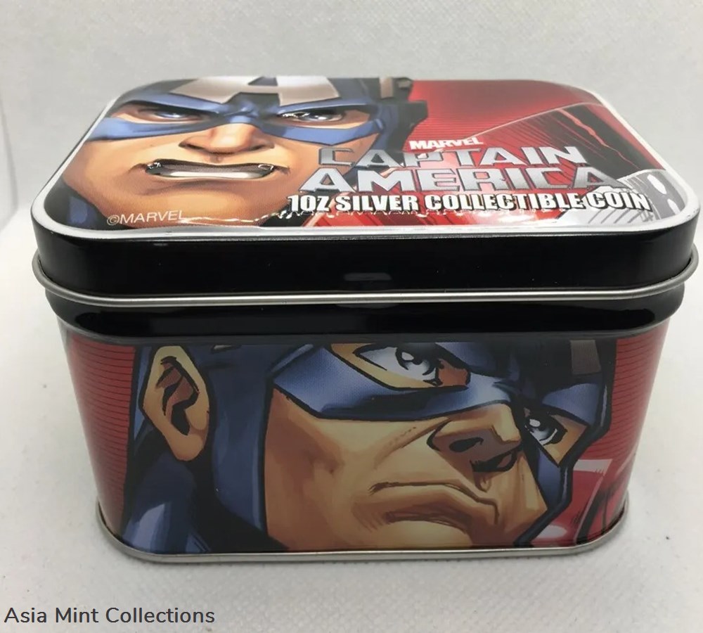 coins ingots bullion 2014 captain america 999 proof silver coin metal pin tin nz mint fiji rare
