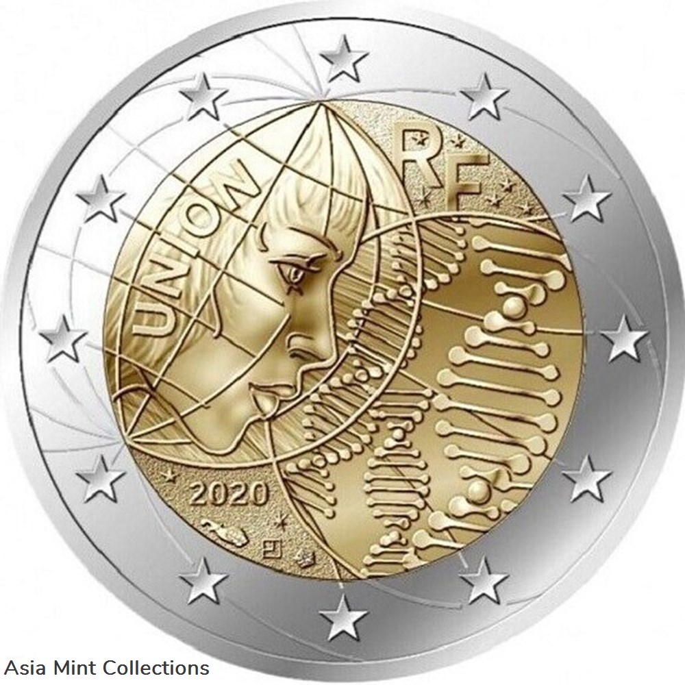 2020 - 2 Euro France * Medical Research * Coin Card BU * Heroes 2 coins ingots bullion silver 2020 2 euro france medical research coin card bu heroes