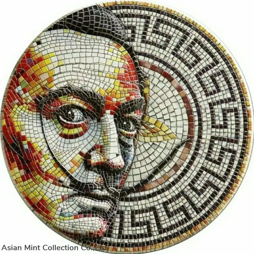 2021 $2 Niue MOSAIC SALVADOR DALI Antique Finish 2 Oz Silver Coin. coins ingots bullion 2021 2 niue mosaic salvador dali antique finish 2 oz silver coin