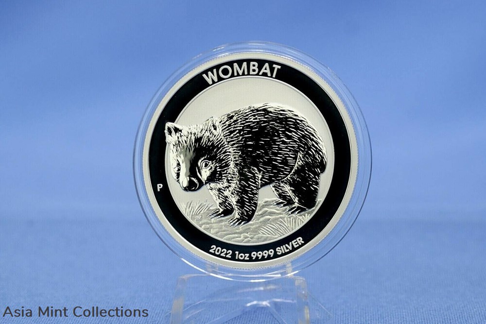 2022 - Australia Wombat 1 oz 9999 Silver $1 Silver Coin ST 4 coins ingots bullion 2022 australia wombat 1 oz 9999 silver 1 silver coin st