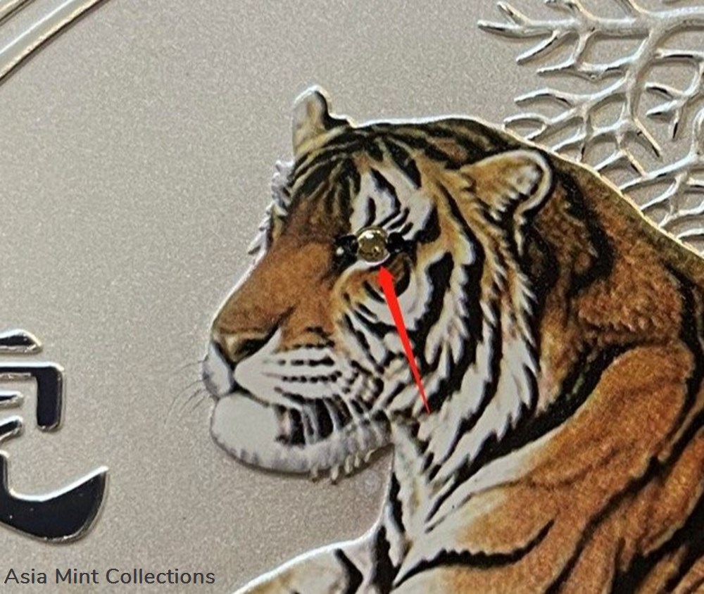 2010 Australia $30 (Series II) Lunar Year Of Tiger 1-Kilo Silver Coin with Topaz Gems on Eyes 7 coins ingots bullion 2010 australia 30 series ii lunar year of tiger 1 kilo silver coin with topaz gems on eyes