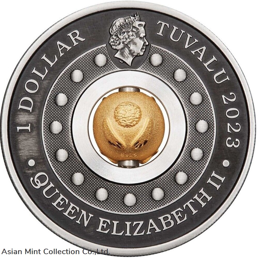 coins ingots bullion 2023 tuvalu year of the rabbit rotating charm 1oz silver antiqued coin