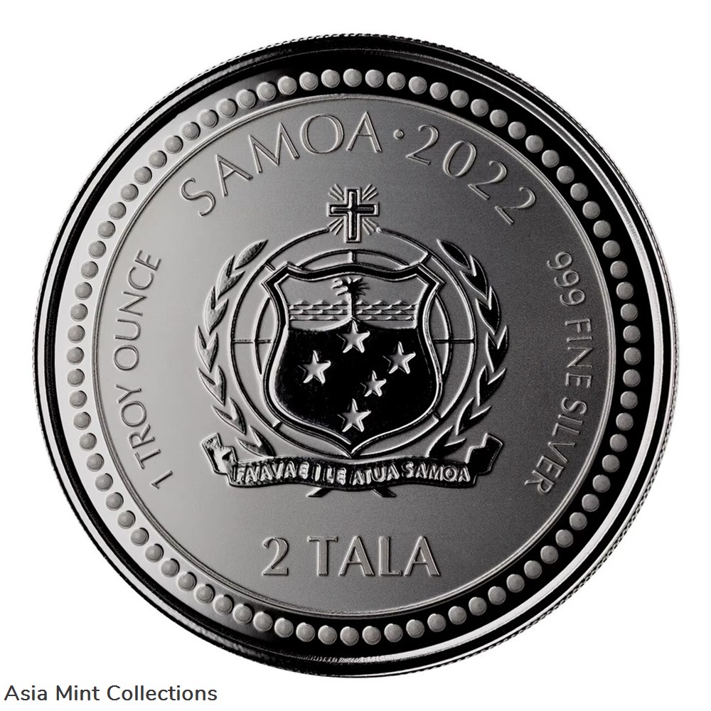 2022 - Sea Dragon 1 Oz 999 Silver Samoa 2 Tala Proof Like 2 coins ingots bullion coin 2022 sea dragon 1 oz 999 silver samoa 2 tala proof like