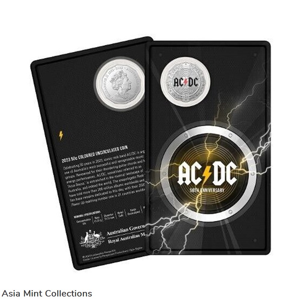 2023 50c - 60th Anniversary of Bathurst and AC/DC 50th Anniversary Coins - UNC 5 minerals meteorites nickeline 2023 50c 60th anniversary of bathurst and ac dc 50th anniversary coins unc