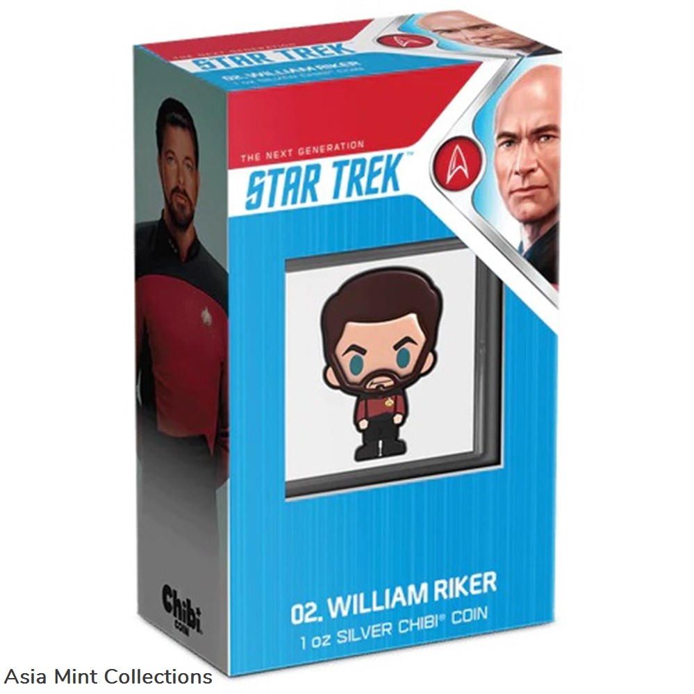 2022 Niue Star Trek William T. Riker 1oz Silver Chibi Coin 4 coins ingots bullion 2022 niue star trek william t riker 1oz silver chibi coin