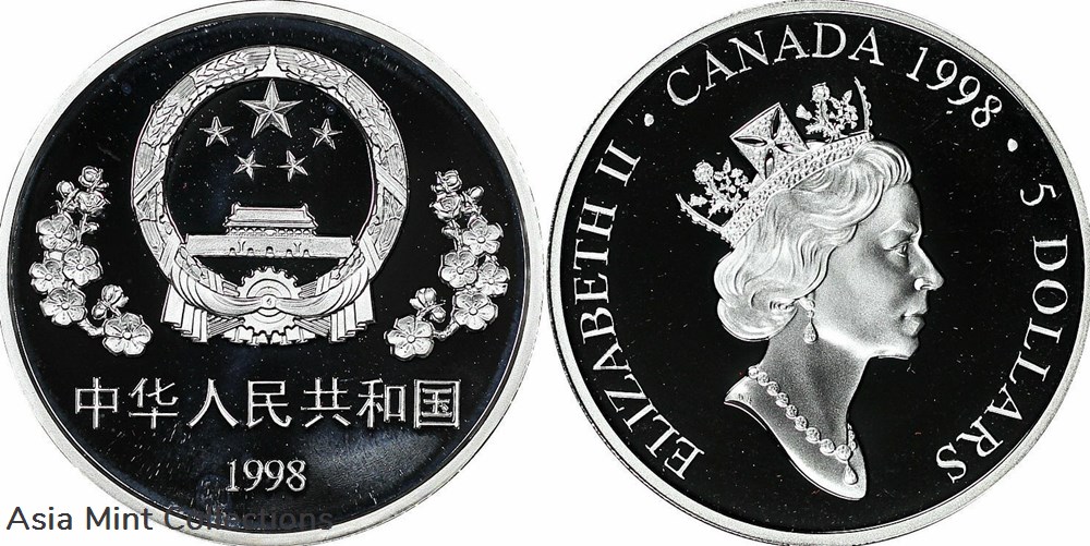 coins ingots bullion silver 1998 canada 5 china 10 yuan 2 coin set 60th anniversary dr norman bethune