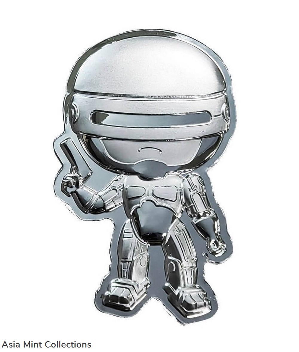 2024 Fiji Robocop 1 oz Silver Shaped Proof-like Coin coins ingots bullion 2024 fiji robocop 1 oz silver shaped proof like coin