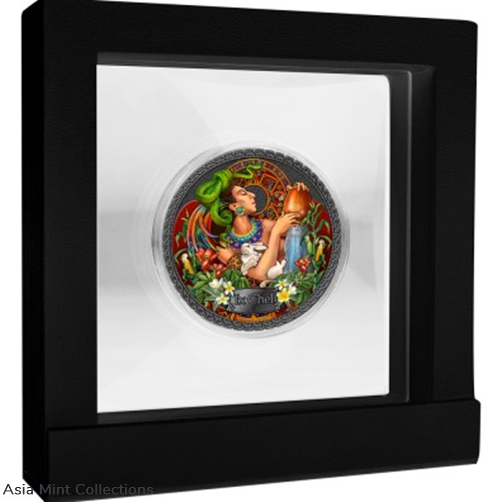 2021 - Ix Chel Goddesses of Health 50 g Antique finish Silver Coin 5 Cedis Ghana 2 coins ingots bullion 2021 ix chel goddesses of health 50 g antique finish silver coin 5 cedis ghana
