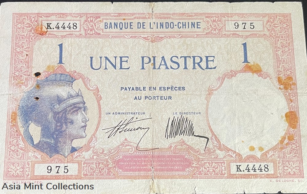banknotes asia vietnam 1921 1931 french indochina 1 piastre