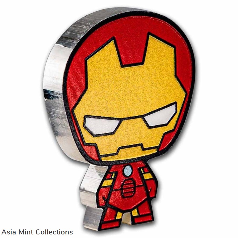 2023 - IRON MAN Chibi Marvel 1oz Silver Coin $2 Niue 3 coins ingots bullion 2023 iron man chibi marvel 1oz silver coin 2 niue