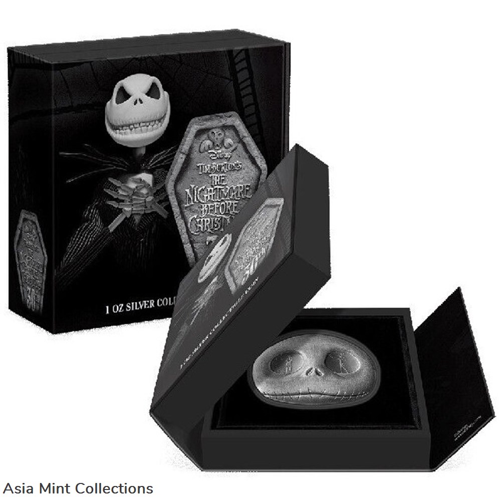 2023 Niue 1oz Silver AF Tim Burton's The Nightmare Before Christmas $2 Silver 3 coins ingots bullion coin 2023 niue 1oz silver af tim burton s the nightmare before christmas 2 silver