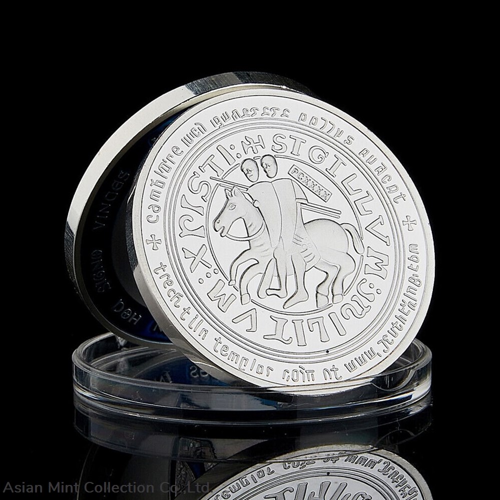 coins world united states 2021 the red knights templar crusaders shield cross commemorative silver plated coin