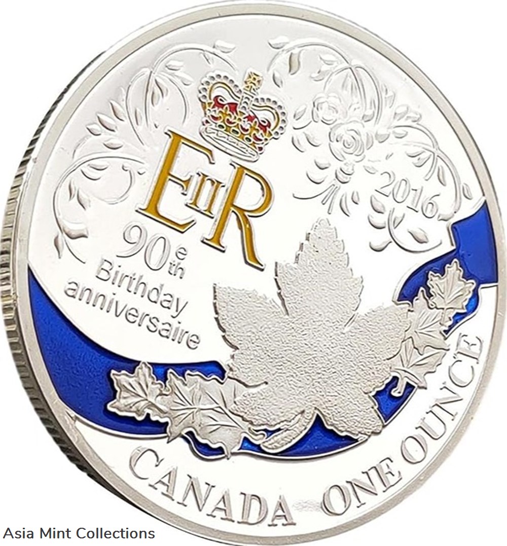 coins ingots bullion ingot 2016 canada one ounce silver plated queen elizabeth 90th birthday anniversary