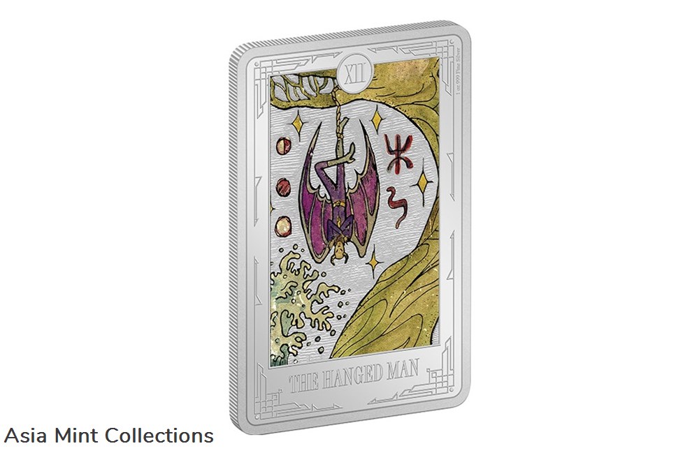2023 - Niue Tarot Cards – The Hanged Man 1oz Silver Coin 3 coins ingots bullion 2023 niue tarot cards the hanged man 1oz silver coin