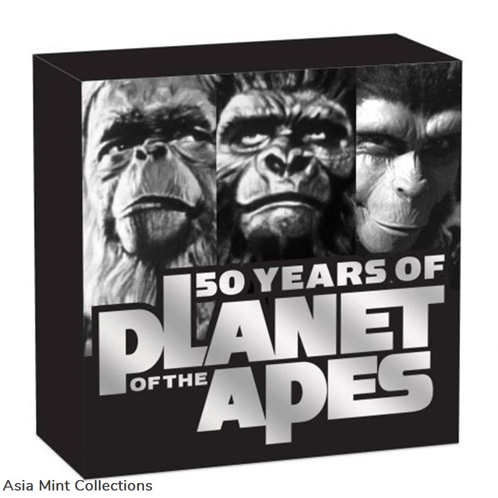2018 PERTHINT 50 YEAR ANN PLANET OF THE APES 1 OZ .999 SILVER 4 coins ingots bullion coin 2018 perthint 50 year ann planet of the apes 1 oz 999 silver