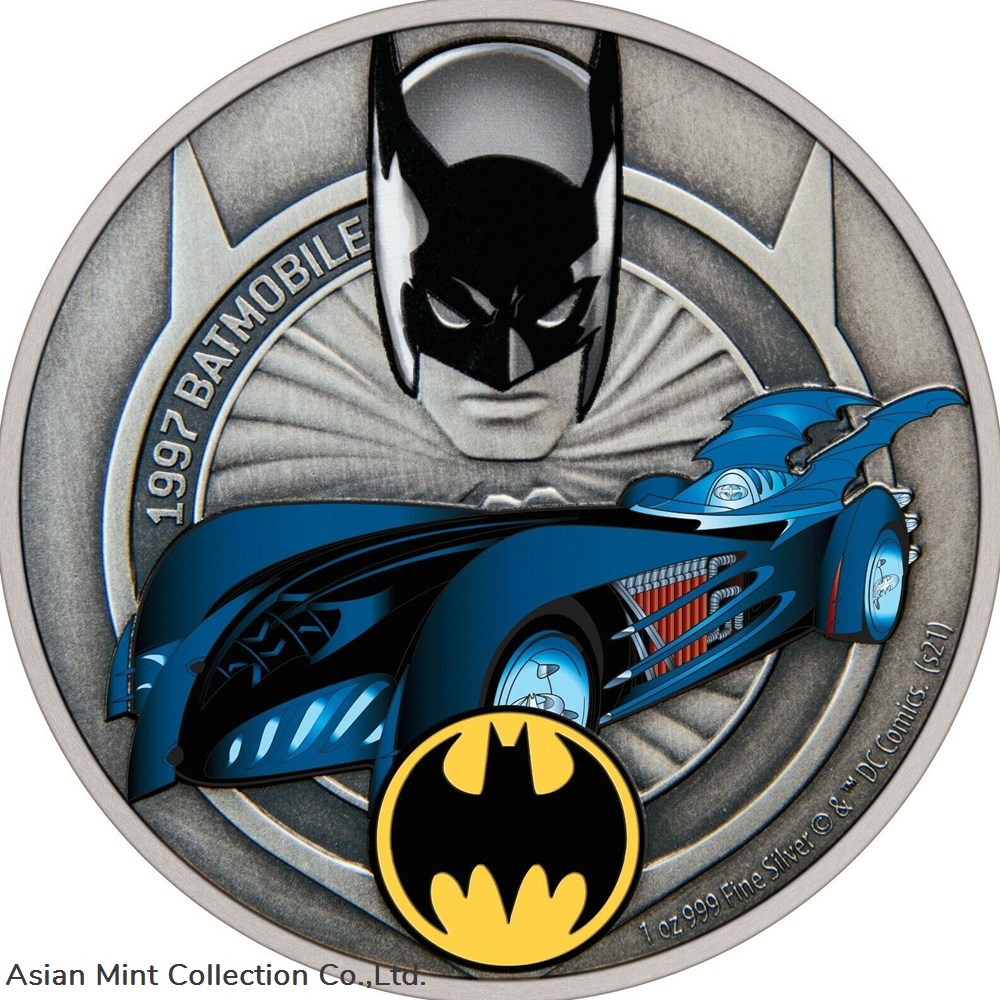 2021 - 1 oz Silver Proof Coin - DC Comics 1997 Batmobile Coin Niue coins ingots bullion 2021 1 oz silver proof coin dc comics 1997 batmobile coin niue