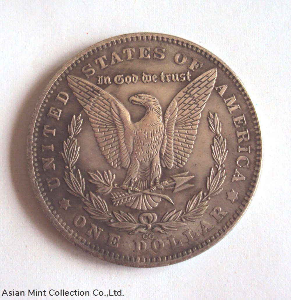 1881 - 1 $ 'hobo nickel' Carson City 'Naughty Girl' (based on Morgan $) - UNC coins world united states 1881 1 hobo nickel carson city naughty girl based on morgan unc