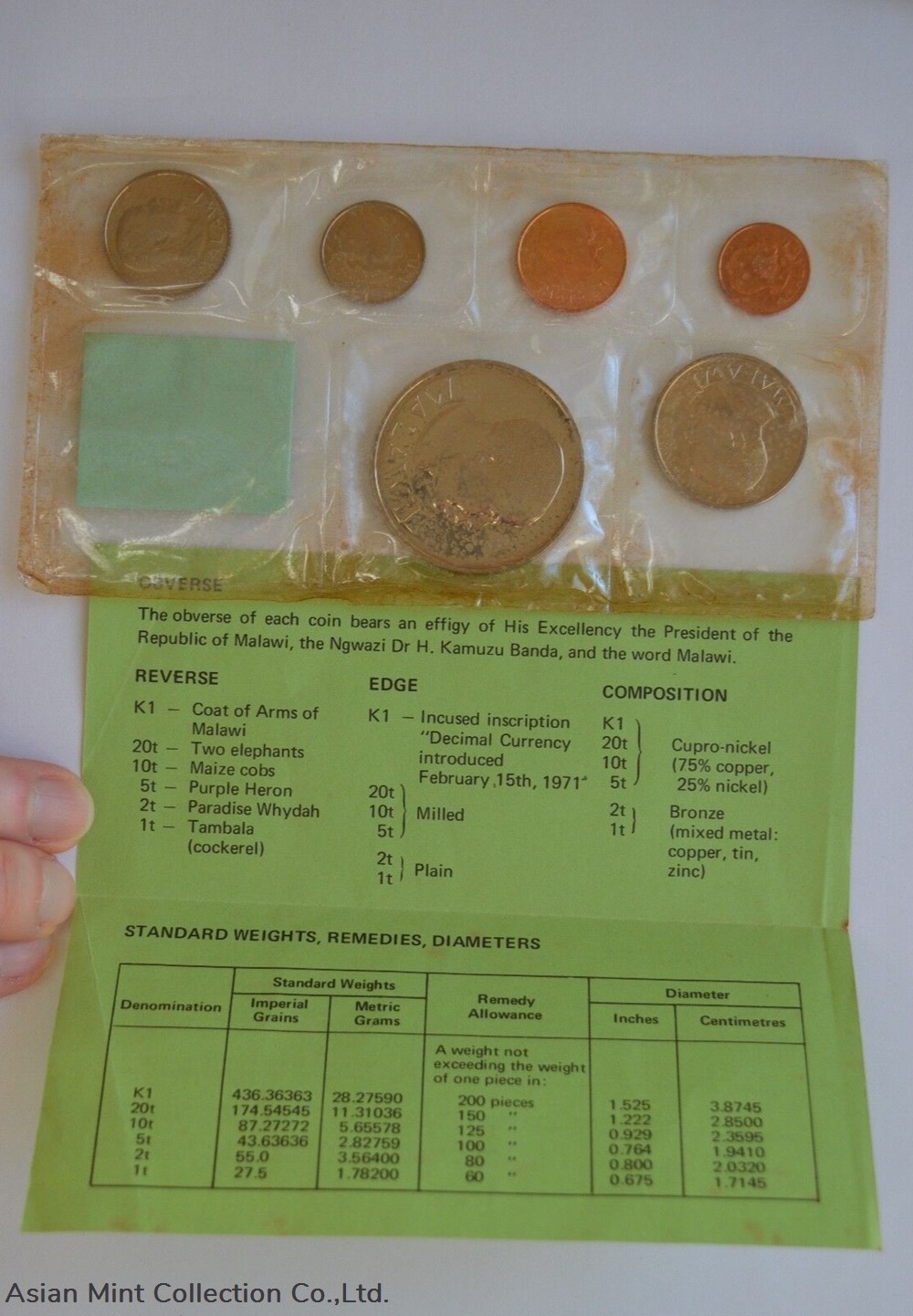 1967 Malawi Uncirculated 6 Coin Set $1 to 1 Cent Red Folder 3 coins world singapore 1967 malawi uncirculated 6 coin set 1 to 1 cent red folder