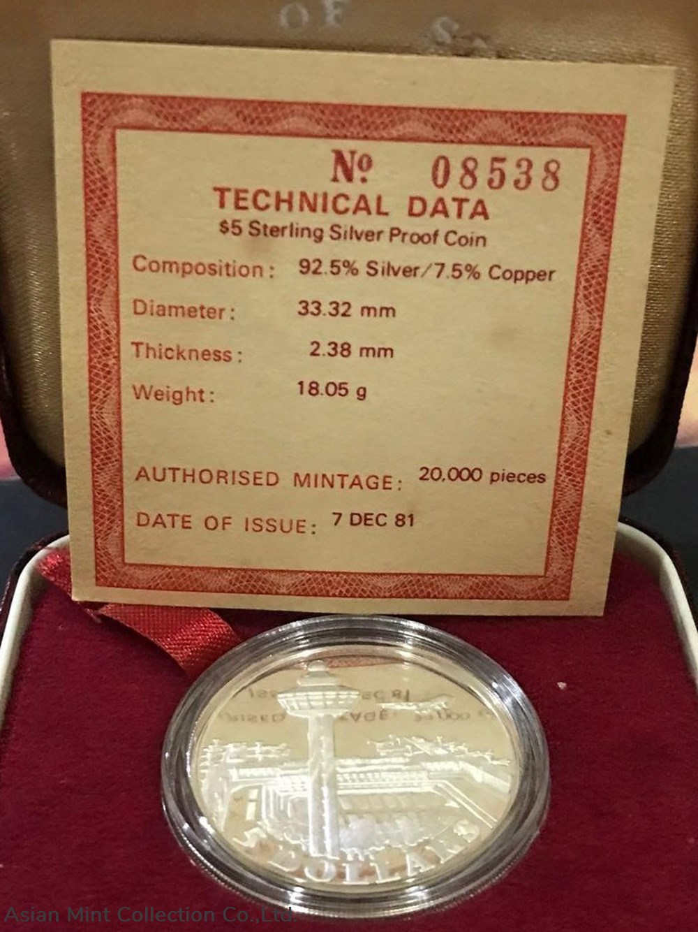 1981 - Singapore 🇸🇬 Changi Airport $5 Silver Proof 3 coins world 1981 singapore changi airport 5 silver proof