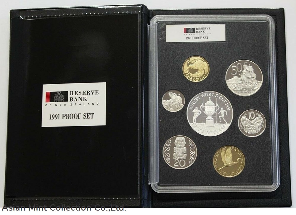 coins 1991 silver proof coin set rugby world cup new zealand
