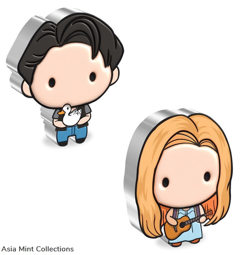 2022 Niue FRIENDS Joey Tribbiani and Phoebe Buffay Chibi 1 oz Silver coins 2022 niue friends joey tribbiani and phoebe buffay chibi 1 oz silver
