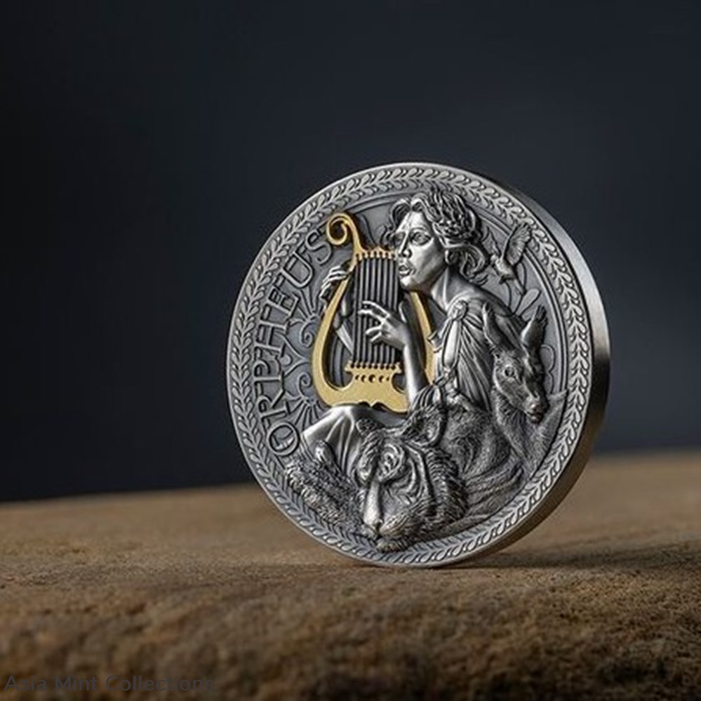 2023 - Orpheus The Great Greek Mythology 1 oz Antique finish Silver Coin Cameroon 3 coins ingots bullion 2023 orpheus the great greek mythology 1 oz antique finish silver coin cameroon