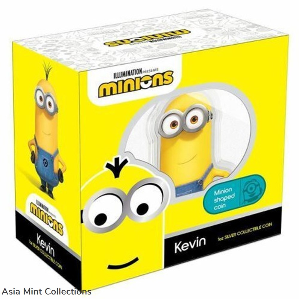 2021 - Kevin the Minion 1oz Silver Shaped Coin 3 coins ingots bullion 2021 kevin the minion 1oz silver shaped coin