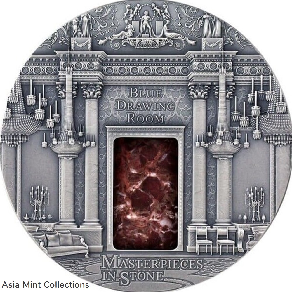 coins ingots bullion 2014 blue drawing room masterpieces in stone 3oz antique finish silver coin fiji
