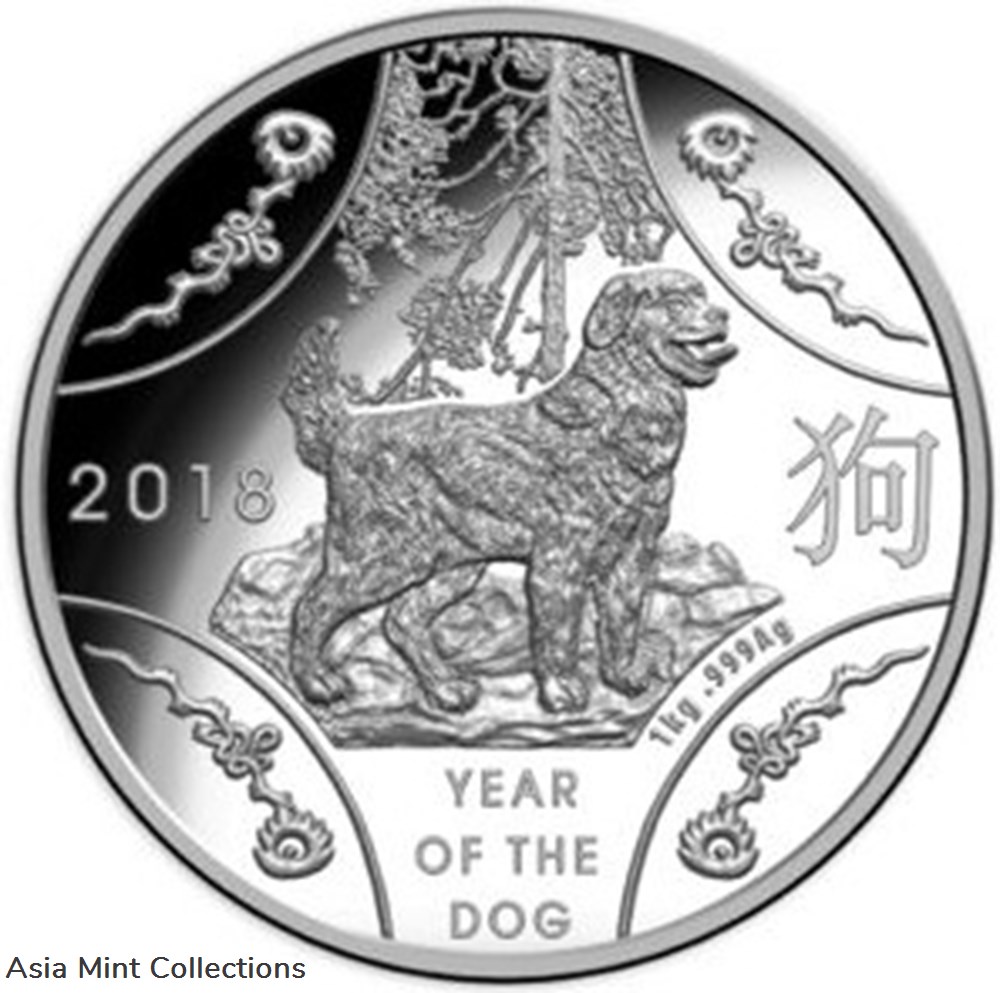 2018 - $30 Australia Lunar Year of the Dog silver kilo proof Coin coins ingots bullion 2018 30 australia lunar year of the dog silver kilo proof coin