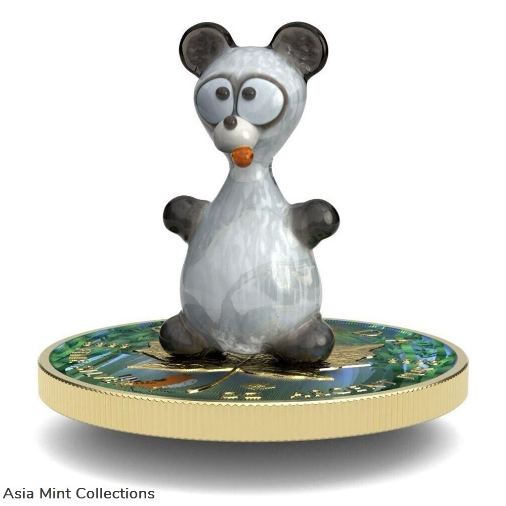 2022 - 1 Oz Silver Coin $5 Canada Maple Leaf Murano Glass Series - Panda Bear coins ingots bullion 2022 1 oz silver coin 5 canada maple leaf murano glass series panda bear