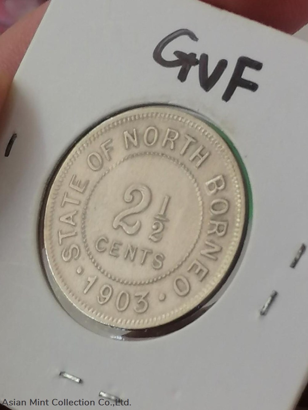 1903 - 2 1/2 Cent North Borneo Coin (GVF) #S73 coins 1903 2 1 2 cent north borneo coin gvf s73
