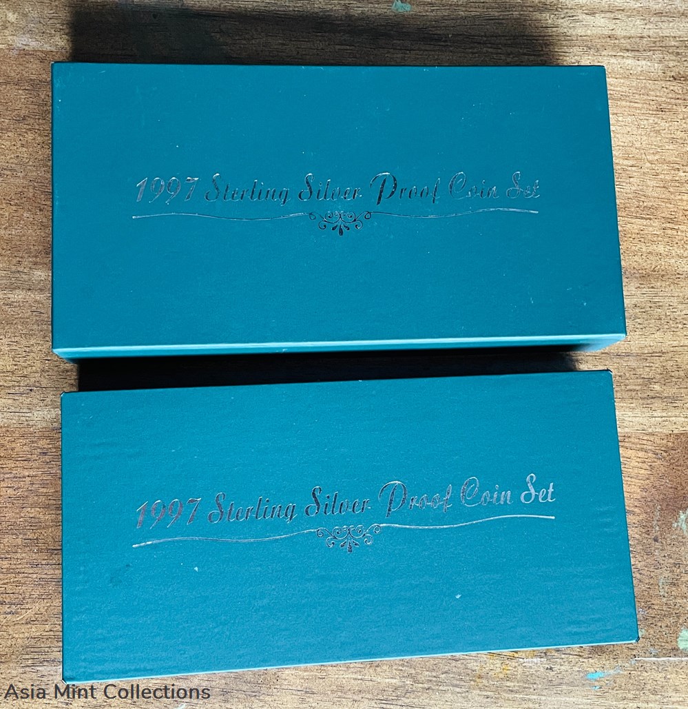 coins 1997 sterling silver proof coin set with original box and coa
