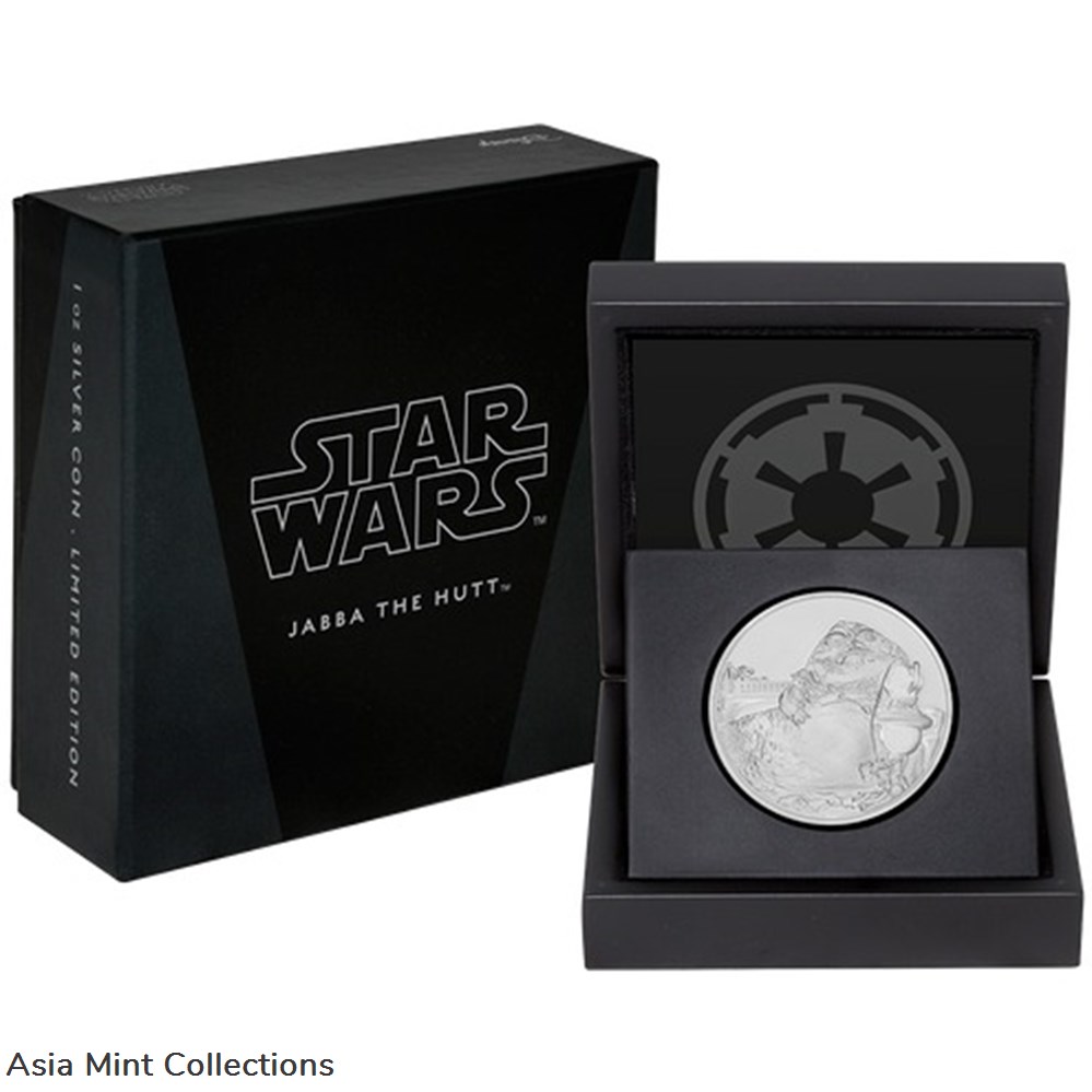 2018 - STAR WARS Classics: JABBA THE HUTT 1oz Silver Proof Coin 4 coins ingots bullion 2018 star wars classics jabba the hutt 1oz silver proof coin