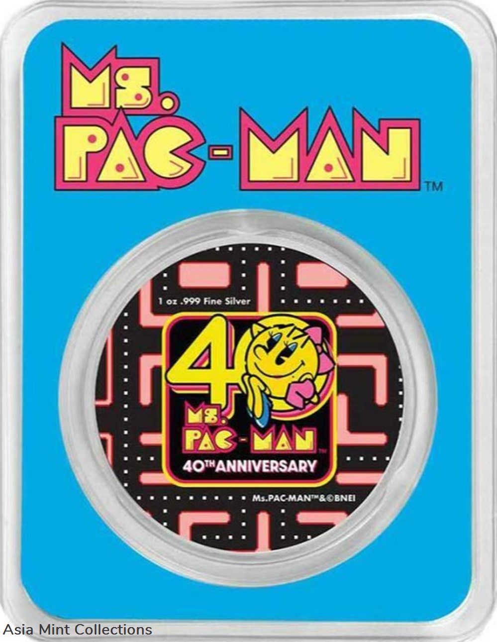 2021 MS PACMAN 40th Anniversary Colored 1 Oz Silver Coin 2$ Niue 2 coins ingots bullion 2021 ms pacman 40th anniversary colored 1 oz silver coin 2 niue