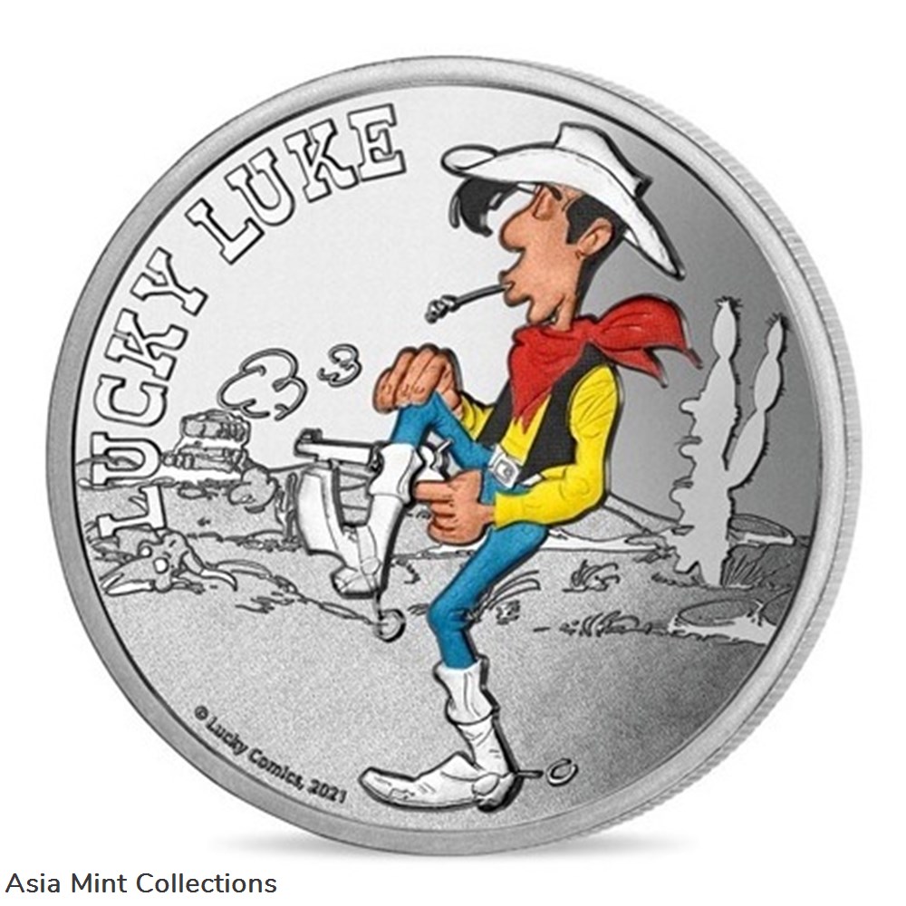 2021 - Monnaie De Paris Memory token – Lucky Luke 42770 2 coins ingots bullion copper coin 2021 monnaie de paris memory token lucky luke 42770