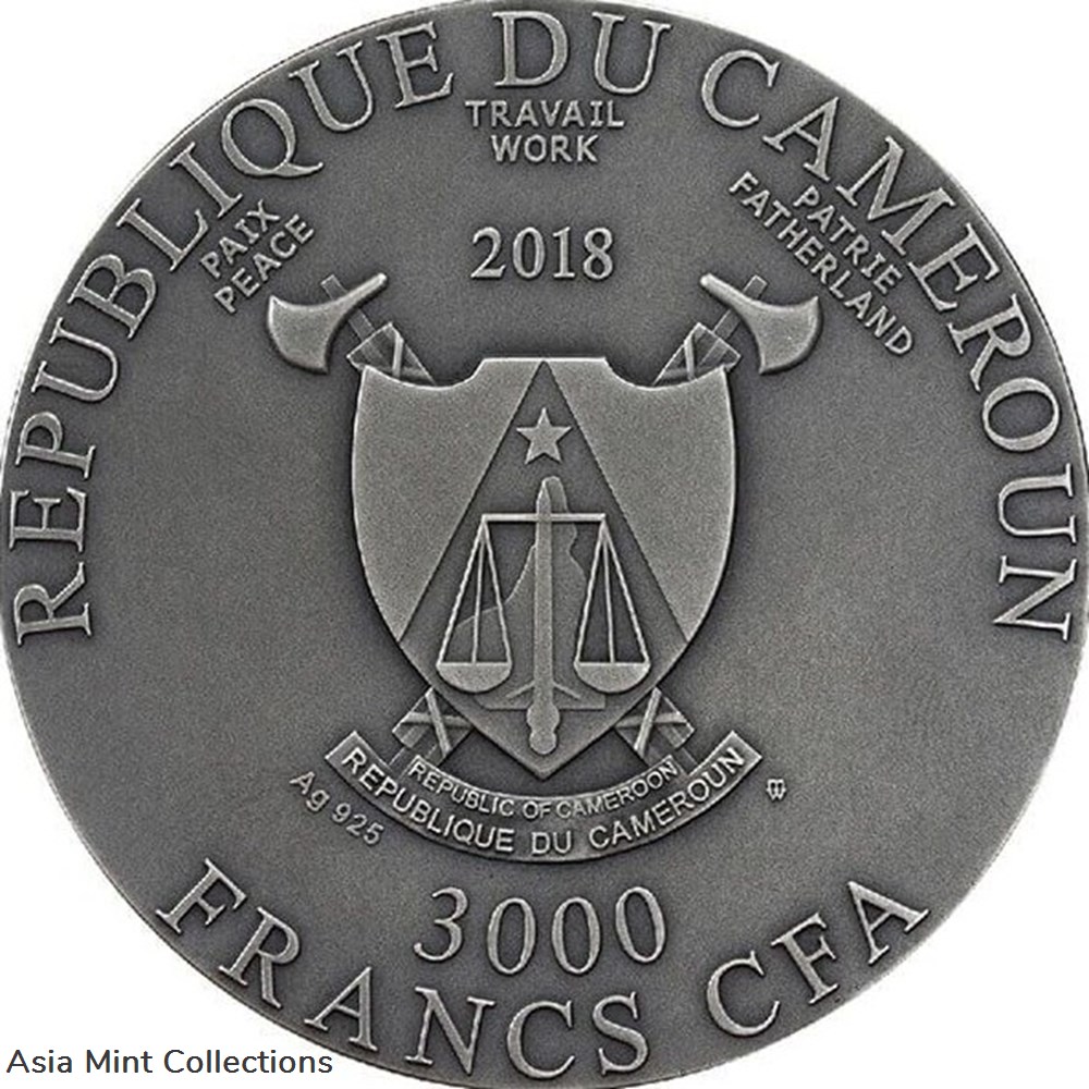 2018 - Year of the Dog 3 oz Antique finish Silver Coin 3000 Francs CFA Cameroon 2 coins ingots bullion 2018 year of the dog 3 oz antique finish silver coin 3000 francs cfa cameroon