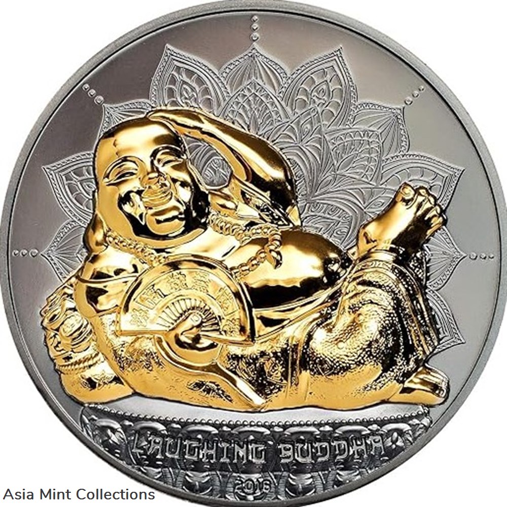 2018 - Palau $10 Laughing Buddha 2oz Silver Black Proof Coin coins ingots bullion 2018 palau 10 laughing buddha 2oz silver black proof coin