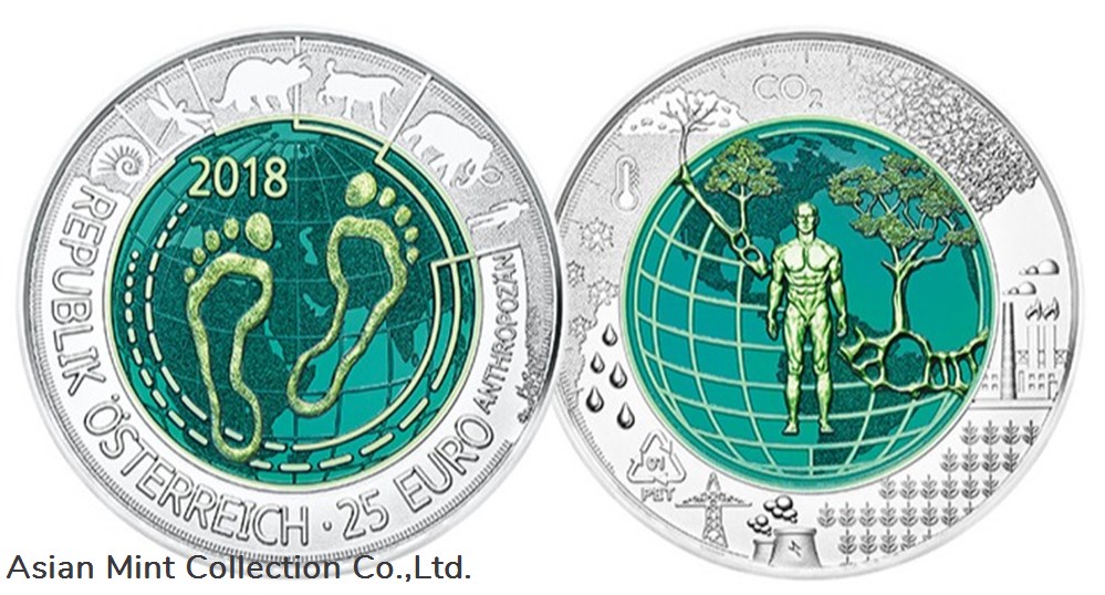 2018 Austrian Mint Anthropocene 25 Euro Silver Niobium Coin coins ingots bullion ingot 2018 austrian mint anthropocene 25 euro silver niobium coin