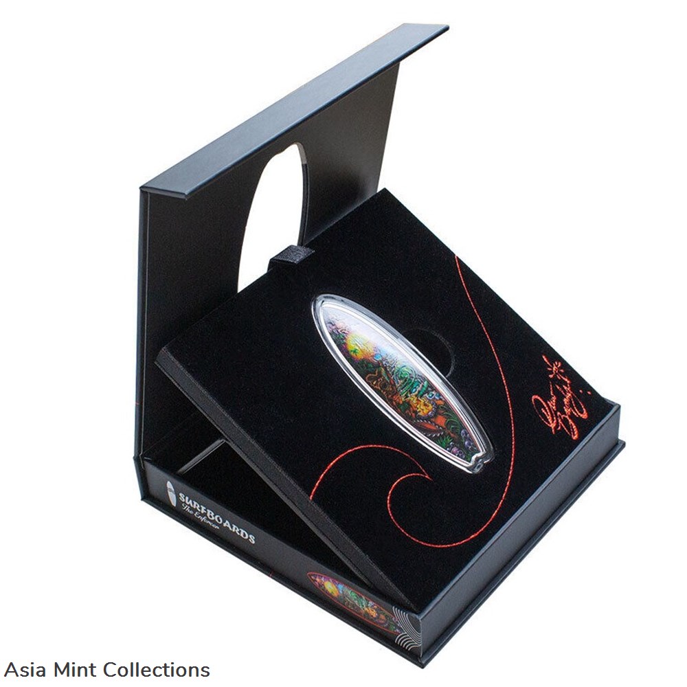 2023 - Niue $2 1oz Silver Surfboard Series Enforcer Proof-Like Coin W/OGP 4 coins ingots bullion 2023 niue 2 1oz silver surfboard series enforcer proof like coin w ogp