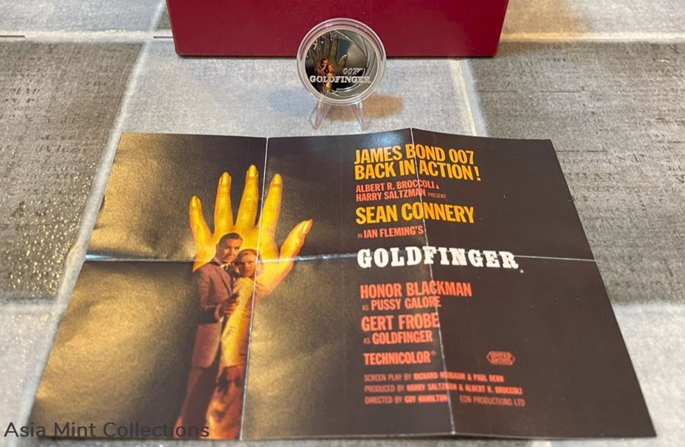 2022 Tuvalu-Perth Mint Minted $0.5 James Bond 007 "Gold Finger" 1/2oz Colorized Silver Proof Coin 4 coins ingots bullion 2022 tuvalu perth mint minted 0 5 james bond 007 gold finger 1 2oz colorized silver proof coin