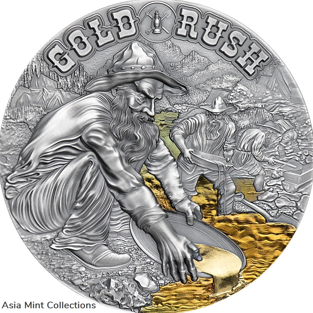 2021 - Gold Rush 50g Antique finish Silver Coin 2000 Francs CFA Cameroon coins ingots bullion 2021 gold rush 50g antique finish silver coin 2000 francs cfa cameroon