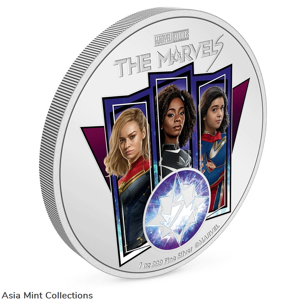 coins ingots bullion 2023 niue marvel studios the marvels 1oz silver colorized proof coin