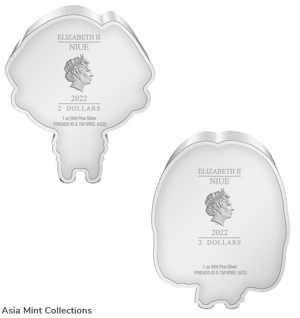 2022 Niue FRIENDS Joey Tribbiani and Phoebe Buffay Chibi 1 oz Silver 2 coins 2022 niue friends joey tribbiani and phoebe buffay chibi 1 oz silver