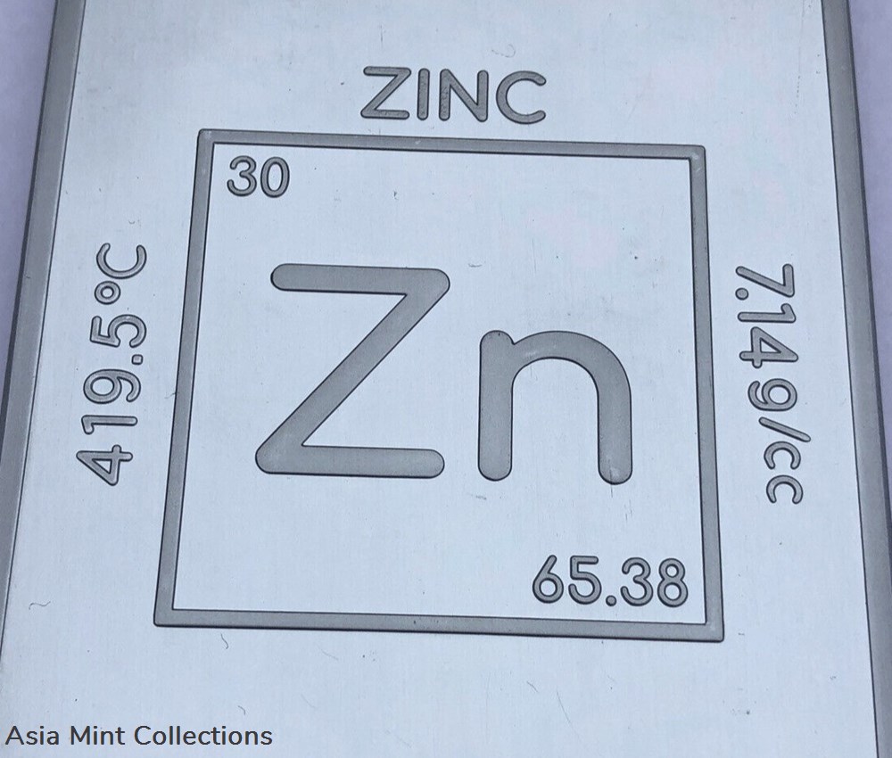 1 (One) Pound .999 Zinc Bullion Bar By Unique Metals 2 coins ingots 1 one pound 999 zinc bullion bar by unique metals