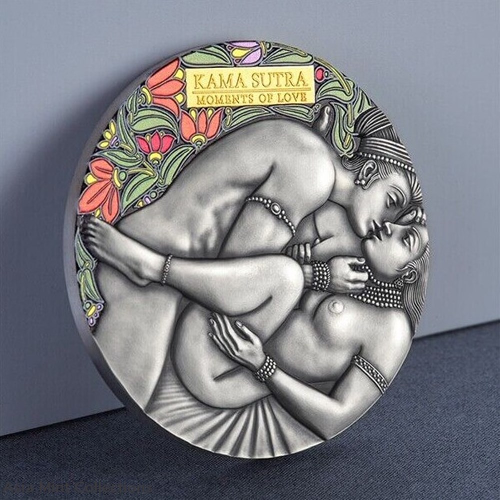 2022 - Kama Sutra IV Moments of Love 3 oz Antique finish Silver Coin CFA Cameroon coins ingots bullion 2022 kama sutra iv moments of love 3 oz antique finish silver coin cfa cameroon
