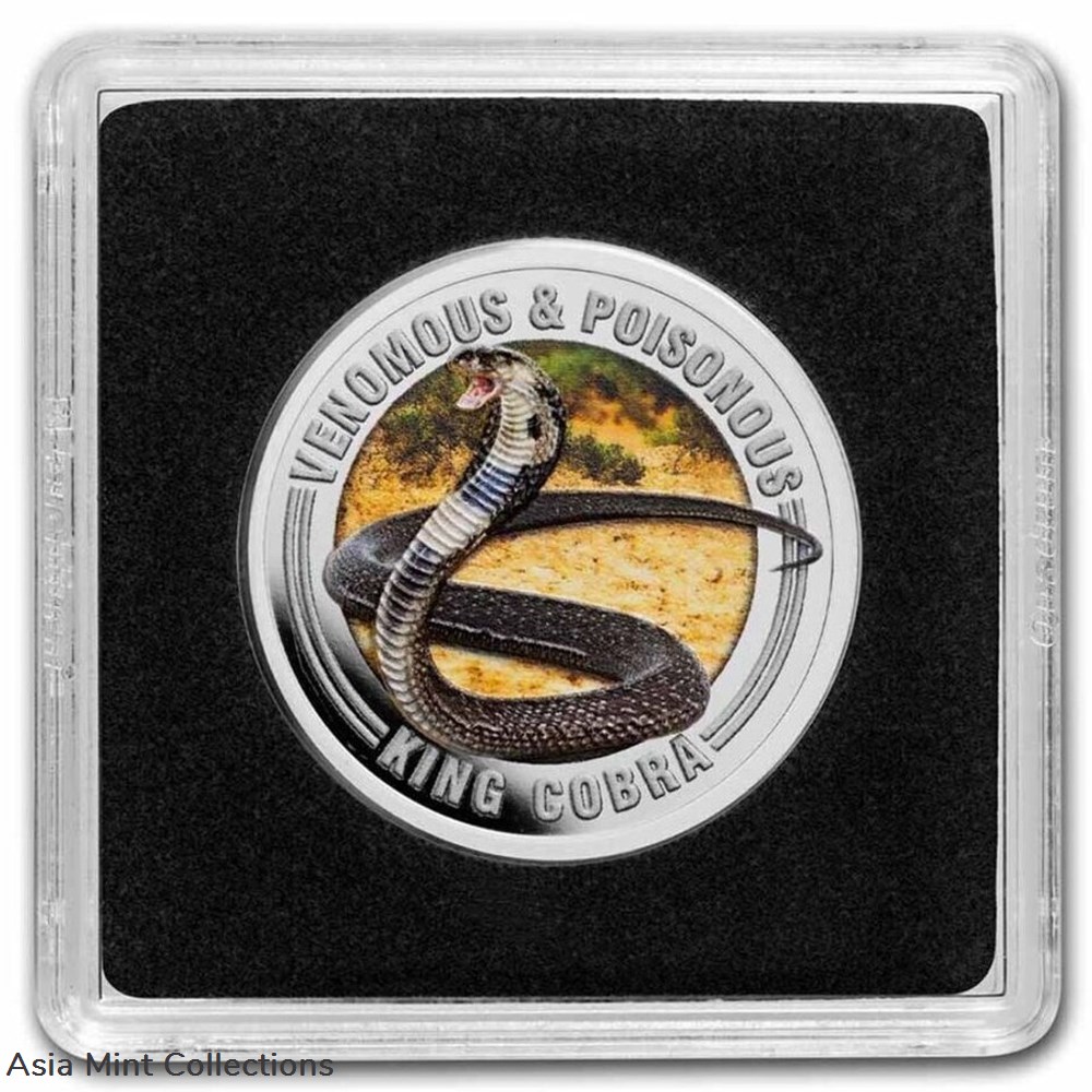 2022 Samoa Venomous & Poisonous King Cobra 1/2 oz Silver Colorized Coin 4 coins ingots bullion 2022 samoa venomous poisonous king cobra 1 2 oz silver colorized coin
